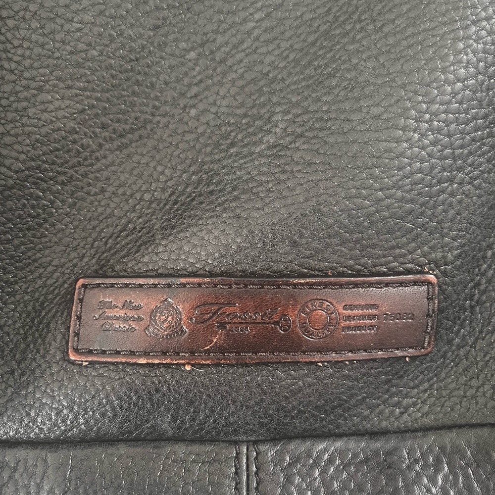 Vintage Fossil Black Leather Hobo Shoulder Bag - Picture 2 of 4